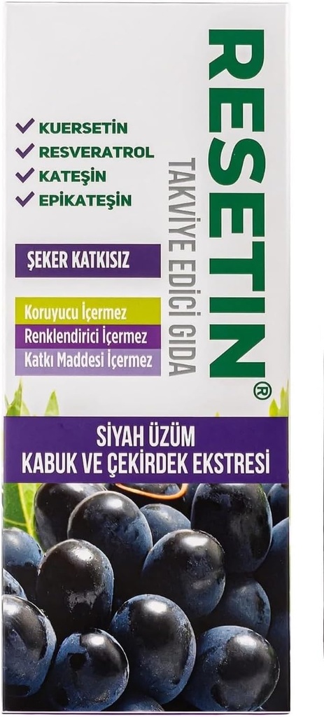 DEMMEX RESETIN Černý Grape Skin and Seed Liquid Extract, Grape Polyfenol koncentrát, 47 mg / ml Celkový polyfenoly - 682X Více než červené víno, Resveratrol, Quercetin, Katechiny, 250ml - 8.45 Fl Oz (1)