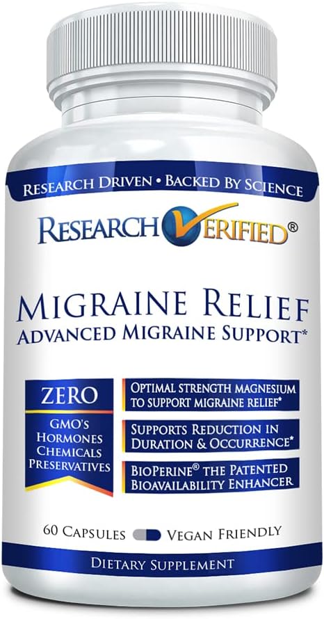 Výzkum ověřený Migréna Relief - Dual Action Dodatek - Snížit závažnost a trvání, Balance Hormony - s Ginger a Ginko Biloba - 60 Kapsle - 60 Kapsle - 1 měsíc Dodávka