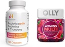 vH nezbytnosti Probiotika s Prebiotika a Cranberry Feminine doplněk zdraví - 120 Kapsle a OLLY Ženy Multivitamin Gummy, Berry, 90 Hrabě Bundle