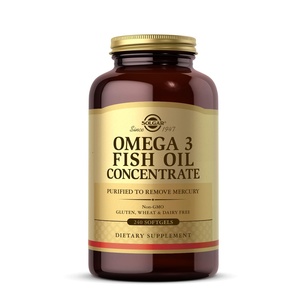 Solgar Omega-3 Fish Oil koncentrát, 240 Softgels