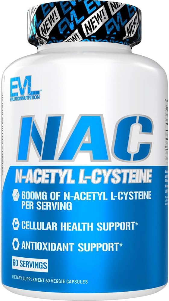 Vylučování Nutrition NAC N-Acetyl L-Cystein - 600mg N-Acetyl L-Cystein Per Serving - Antioxidant Support - Podpora zdraví - Dietní dodatek - Vegan & gluten zdarma - 60 Veggie Kapsle - 60 Služeb