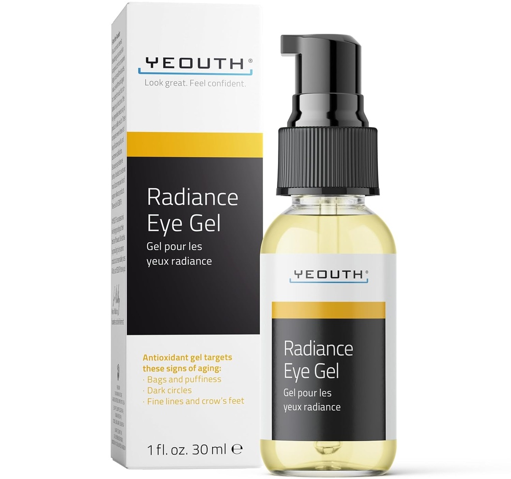 YEOUTH Under Eye Gel with Hyaluronic Acid, Skin Care Cíle Vzhled Pufness, Dark Circles & Under Eye Bags, Revitalizace Hydratační péče o pleť 1oz