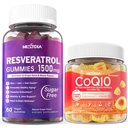Sugar Free Resveratrol Gummies 1500mg + CoQ10 200mg Filled Gummies with Magnesium Support Health Aging & Longevity