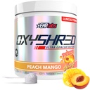 EHP Labs OxyShred Pre Workout Powder - Presping Powder with L Glutamine & Acetyl L Carnitin, Energy Boost Drink - Peach Mango, 60 Servings