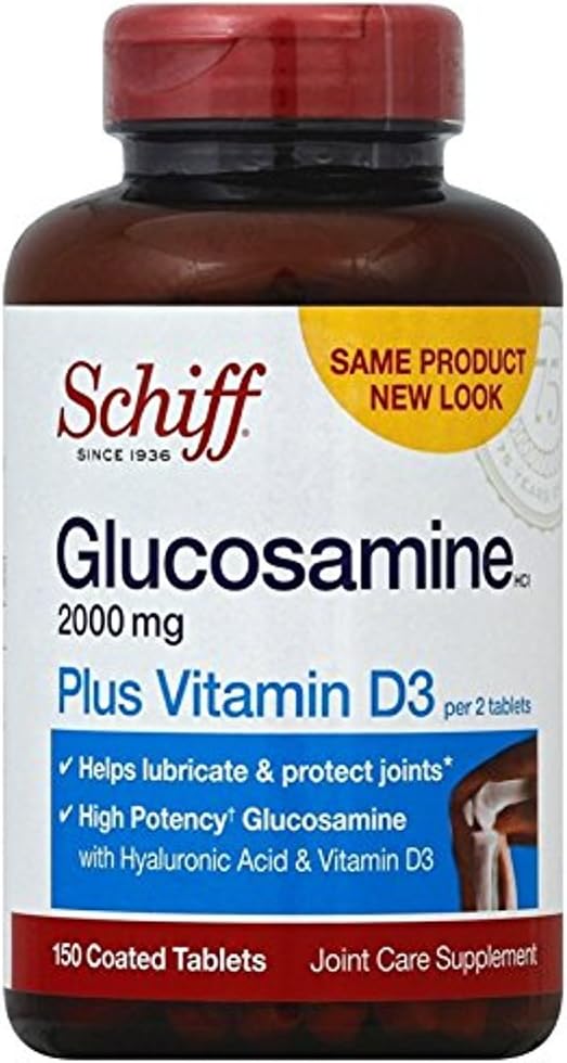 Schiff Glucosamine 2000mg s vitaminem D3 a kyselinou hyaluronovou, 150 tablet - společný dodatek
