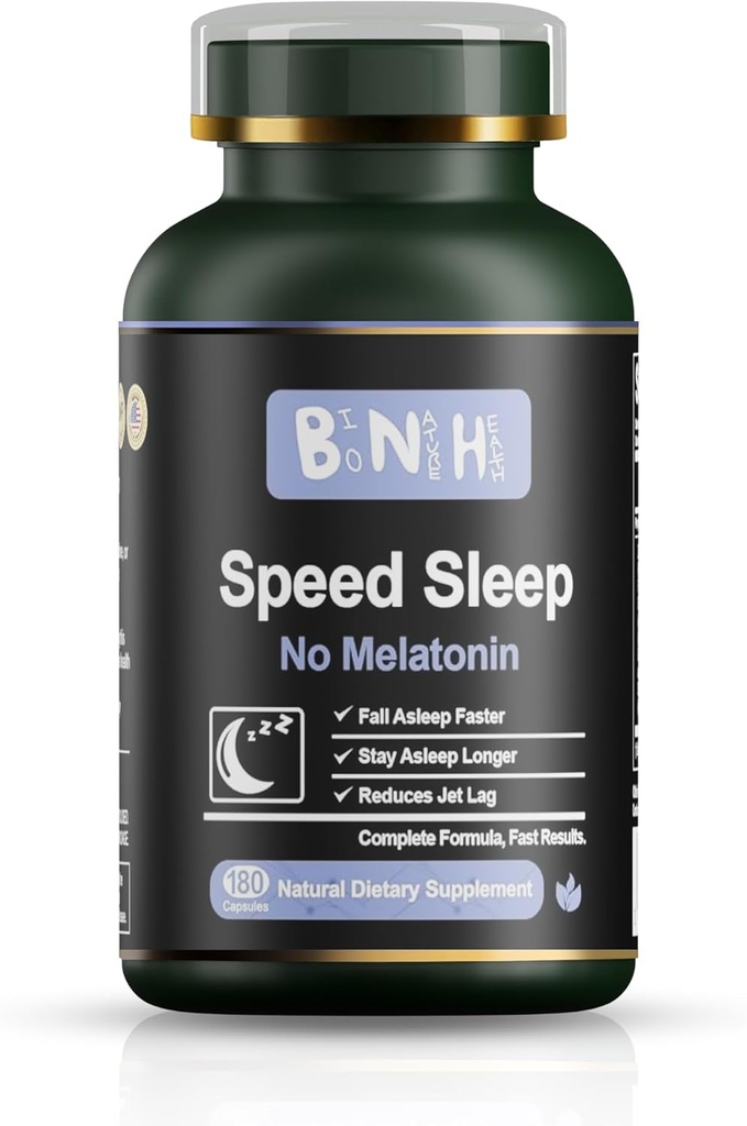 BNH Speed Sleep - Melatonin Free Formule - Starověké čínské Remedy - 15 Byliny - Fall & Stay Asleep Faster - Wake Refreshed & Energized - No Groggy Feeling - Relax - Calms Mind - Drogy Free - 180 Počet