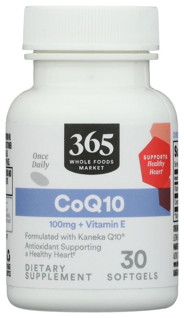 365 by Whole Foods Market, CoQ10 100 MG Plus vitamin E, 30 Count