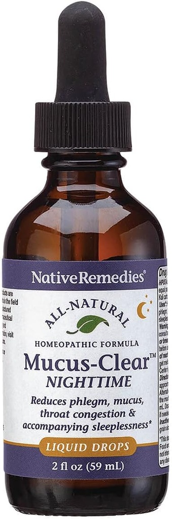 Nativní remedies Mucus- Clear Nightime - Dočasně uleví Mucus zácpy a podporuje mírový spánek