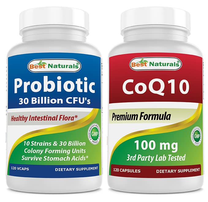 Nejlepší Naturals Probiotic 10 Strains & 30 Billion CFU & COQ10 100 mg