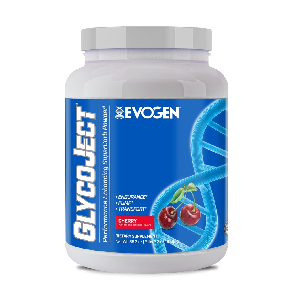 Evogen GlycoJect - Super Karb prášek 124; Rychlá absorpce pro předcvičení 124; Karbohydrát prášek pro vytrvalost 124; Post- cvičení nebo předcvičení prášek pro muže a ženy 124; třešně 124; 37 Podání