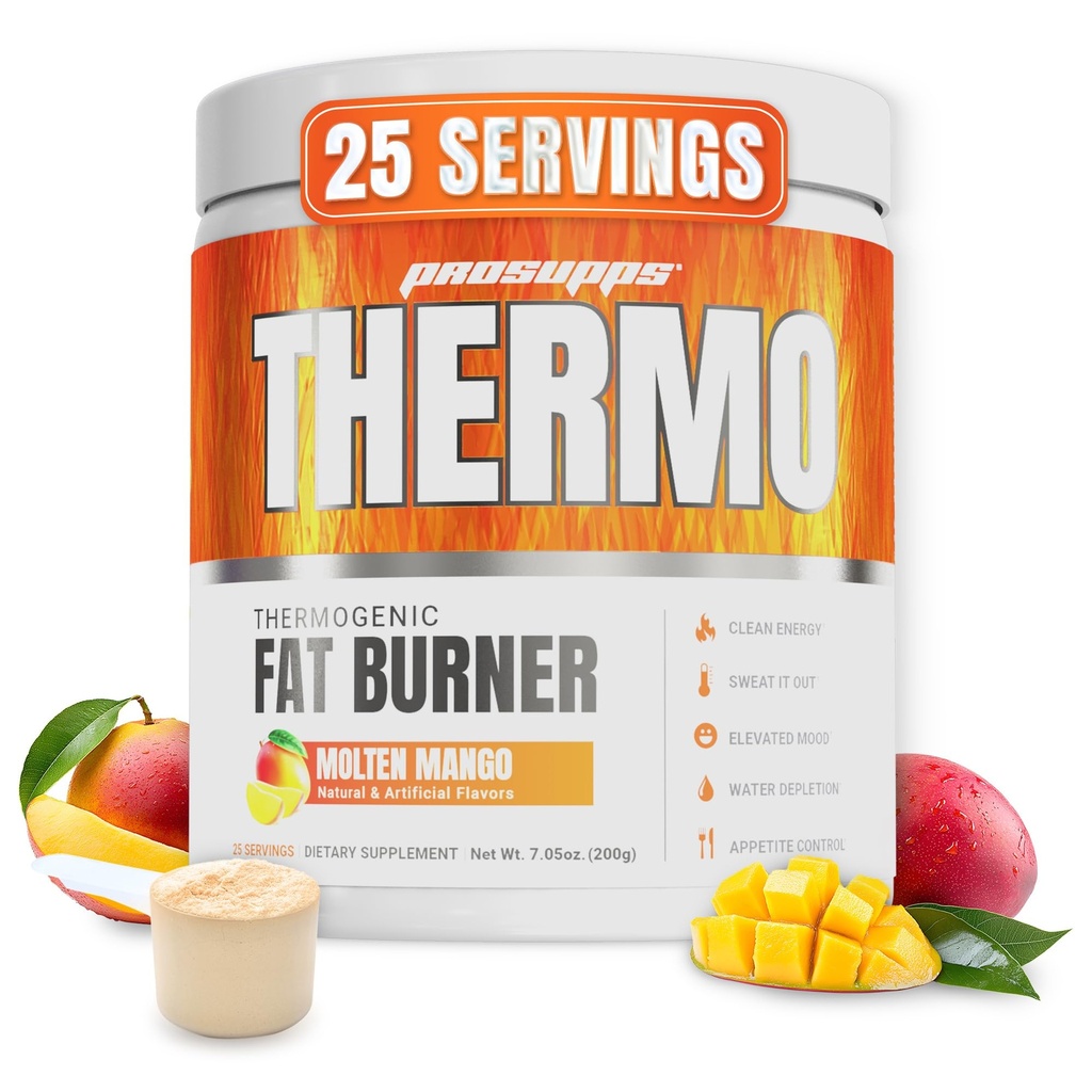 PROFUPS termogenní spalovač tuků prášek, roztavený Mango - Váha Ztráta & Metabolismus Booster Pre Workout Dodatek pro ženy a muže - Podporuje kontrolu appetit a zvyšuje energii - gluten- zdarma - 25 Služeb