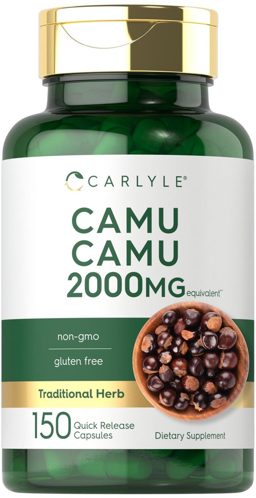 Carlyle Camu Camu s vitaminem C 124; 2000mg Capsule 124; 150 Kapsle 124; Herb Extract dodatek C124; Myrciaria Dubia C124; Non- GMO a gluten zdarma