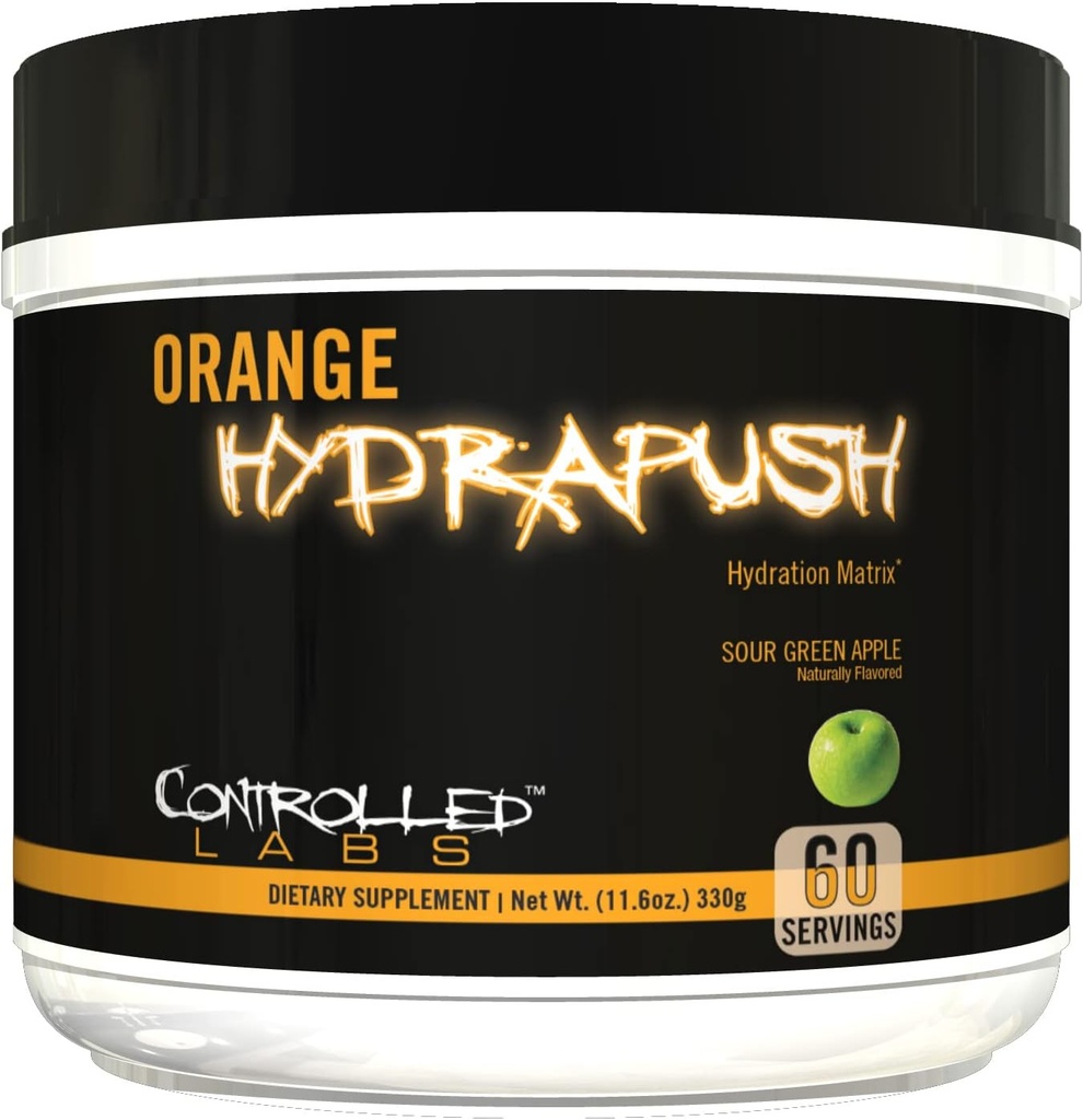 KONTROLOVANÉ LABS Orange Hydrasoft Electrolyte Powder, 60 Servings - Advanced Hydrating Recovery - Coconut Water & Taurin - Zvýšení energie a zvýšení vytrvalosti (Sour Green Apple)