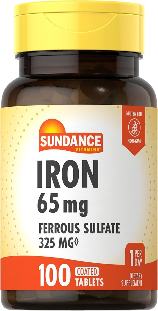 Sundance Iron Supplement Ferrous Sulfath 325mg PHARMAN 124; 100 tablet PHARMAN 124; Vegetarian, Non-GMO, a gluten zdarma