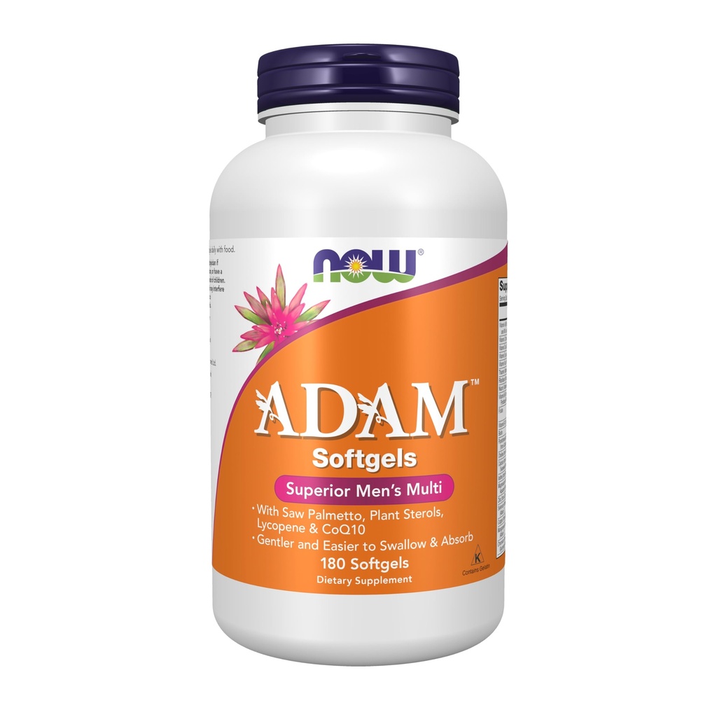 Nyní Potraviny doplňky, ADAM ™ Men 's Multivitamin se Saw Palmetto, Plant Sterols, Lycopen & CoQ10, 180 Softgels