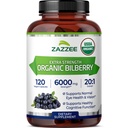 Zazzee USDA Organic Bilberry 20: 1 Extract, 6000 mg Síla, 120 Vegan Kapsle, 4 Měsíční dodávky, Standardizované a Koncentrované 20X Extract, 100% Vegetariánské, All-Natural, Non-GMO, Made in USA