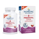 Nordic Naturals Prenatal DHA, Strawberry - 120 Soft Gels - 830 mg Omega-3 + 400 IU vitaminu D3 - Podporuje vývoj mozku u dětí během těhotenství a kojení - Non- GMO - 60 Služeb