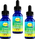 Kapalný vitamín D3 K2 Kapky s MCT Oil 5000 IU - Vegan, bez chuti, bez zápachu, bez soli, bez gluten, Non- GMO, 1000 IU na kapku, zvyšuje energii a imunitní systém (3 balení)