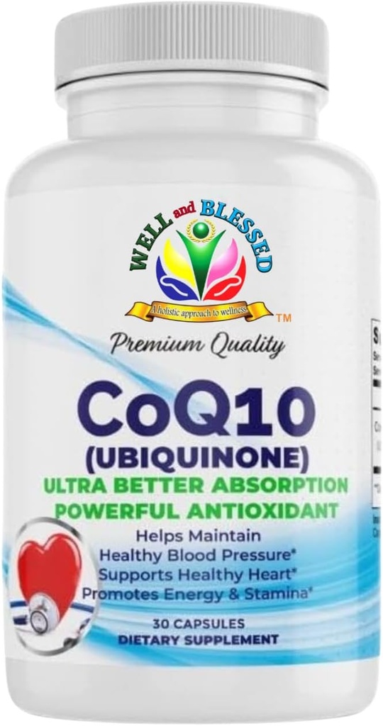 CoQ10 (Ubichinon) - 30 Kapsle - Ultra lepší absorpční vzorec - Podpora energie a stamina - Veganské a vegetariánské Friendly - Bez umělých přísad