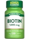 Nature 's Truth Biotin 1000mcg PHARMAN124; 120 Tablet PHARMAN124; Vegan, Non-GMO, gluten zdarma dodatek
