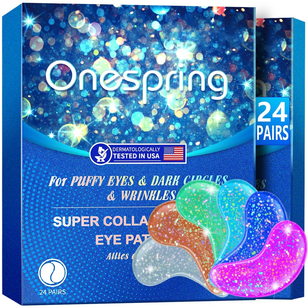 Eye Gel Pads (24 párů) - Pod Oční záplaty pro loutkové oči, vrásky, tmavé kruhy, přírodní Kolagen oční gely, Pod Oční maska Záplaty pro tvář Soothe Puffness, Oční tašky