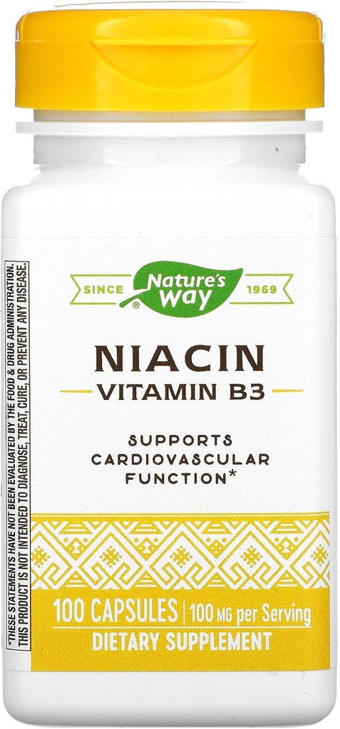 Niacin, Vitamin B3, 100 mg, 100 tobolek, Cesta přírody