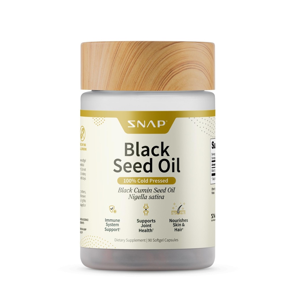 Supplies Black Seed Oil Kapsle - 100% Cold Pressed Organic Nigella Sativa - Podporuje imunitní zdraví, detox, kůže, vlasy, spony a celkové Wellness - 90 Softgels