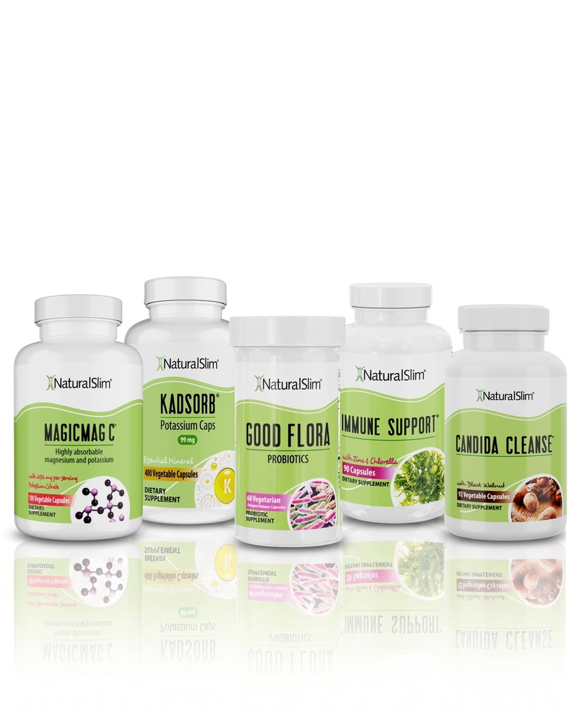 NaturalSlim Superb Bundle pro Cleansing - Candiseptic Kit, MagicMag C a Kadsorb doplňky 124; Lepší stravovací, imunitní systém & Ledviny Podpora 124; Vegan, Vyjádřeno Frank Suarez
