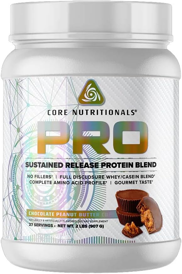 Core Nutritionals Pro Setrvalá verze Whey Protein Blend 124; s trávicí Enzymy 124; 25g Protein, 2g sacharidy 124; No Fillers CLANE124; 2 Pound (Chocolate Butter Cup)