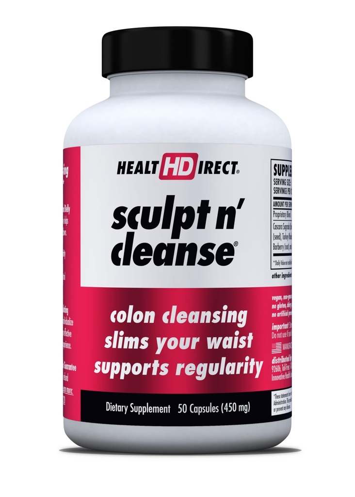 ZDRAVÍ DIRECT Scupt n 'Cleanse - Bylinné kolony Cleanse for Digestive Health & Regularity - Přírodní Detox & Gut Flush dodatek - 50 Veggie Kapsle