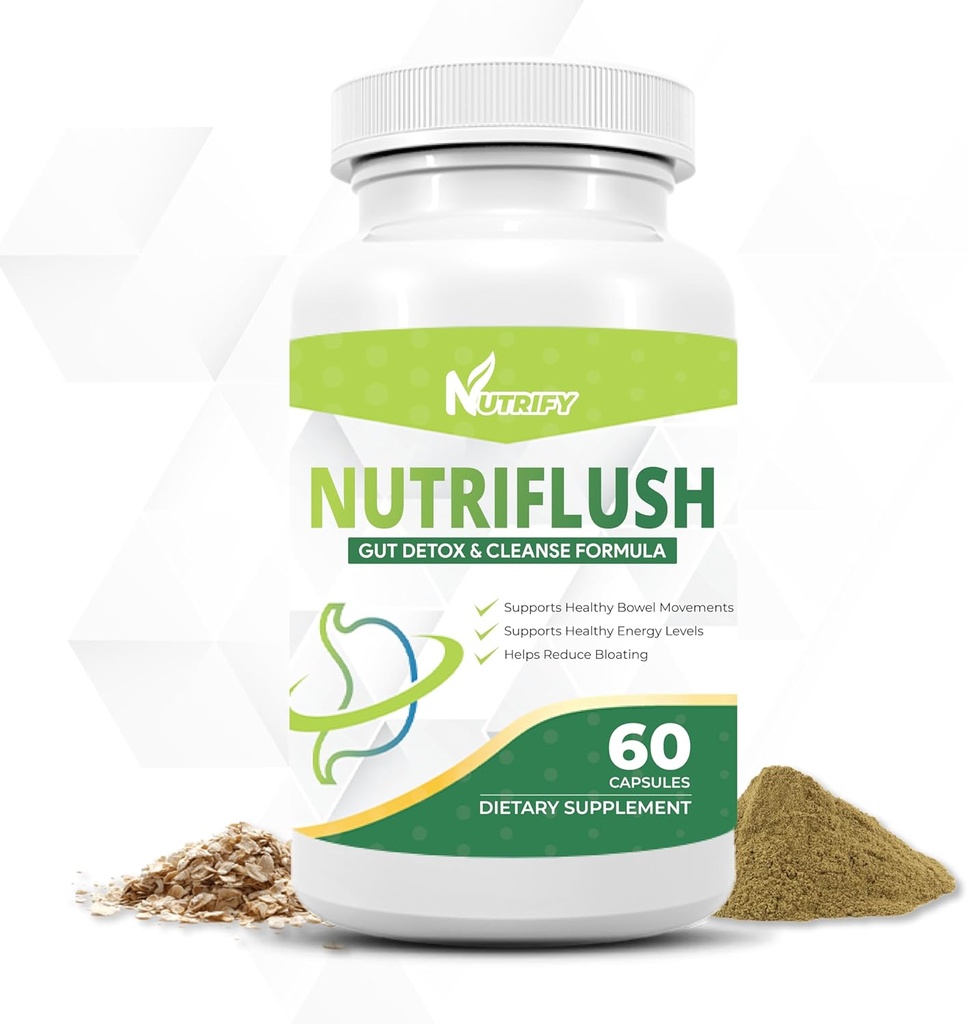 Nutriční Flush - Výkonná Colon Support & Gut Cleanse Formule, Vysoká absorpce, GMO Free, Made in USA