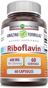 Amazing Applicas Riboflavin (vitamin B2) Dodatek 124; 400 Mg per Serving Applications 124; 60 Kapsle 124; Non- GMO Creditation 124; Gluten- Free Creditation 124; Made in USA