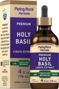 Piping Rock Holy Basil Liquid Extract CLAS124; 4 Fl Oz CLAS124; Tulsi Leaf Tincture CLAS124; Vegetarian, Non- GMO, gluten zdarma dodatek