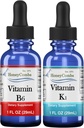 HoneyCombs Vitamin B6 & K1 Drops - Liquid Pyridoxin & Vitamin K Extrakty pro Vegan, Podporuje celkové zdraví, Non- GMO vitamin tekutý extrakt, 1 fl oz