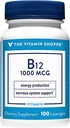 Vitamin Shoppe Vitamin B12 1,000mcg - Podporuje výrobu energie, jednou denně dietní dodatek - Vitamin B-12 (jako kyanokobalamin), gluten a mléčné výrobky zdarma (100 Lozenges)