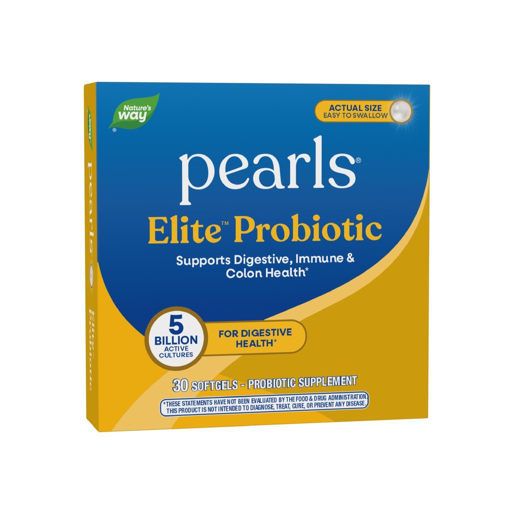 Cesty přírody Elite Extra Probiotické perly pro muže a ženy, Podporuje trávicí, imunitní, Colon zdraví *, 5 Milionů živých kultur, Bez průchodnosti potřebné, 30 Softgels