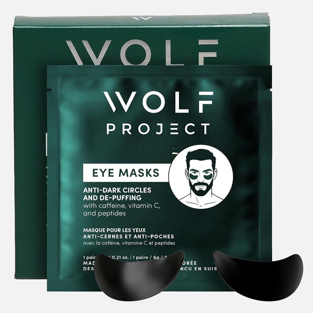 Wolf Project Under Eye Patches (5 párů) Pro tmavé kruhy, Puffy Eyes, a vrásky - S kofeinem, vitamínem C a Peptidy. Pod očima masky snížit unavené oči a pod očima tašky