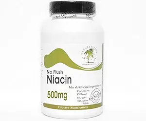 No Flush Niacin 500mg ~ 200 Kapsle - Žádné přísady ~ Naturetition doplňky