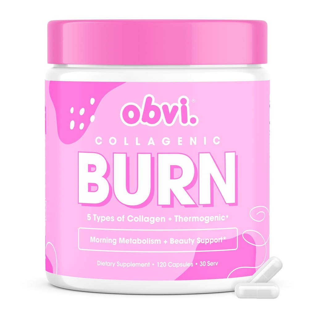 Obvi Collagenic Burn 124; Collagen Peptide dodatek s Green Tea Extract 124; 30 Služeb (120 Kapsle)