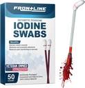 FrontLine Povidon Jodové labutě, Antiseptická labutěnka, Jodové roztoky, Čištění bavlněné swab, Individuálně zabalené lékařské zásoby, Wound Care, První pomoc, Vyčišťovač ran, Krabice 50