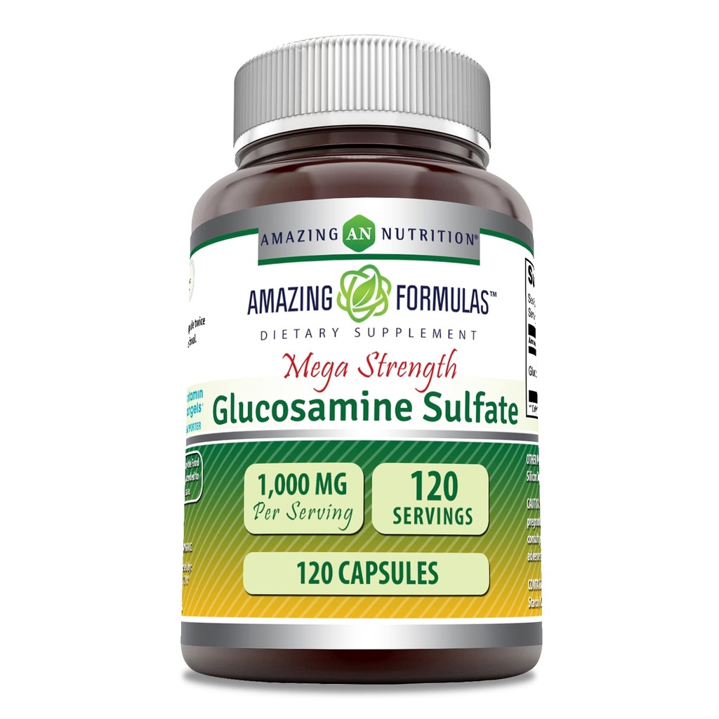 Amazing Applicas Glucosamine Sulfath 1000 mg Kapsle dodatek 124; Non- GMO creditor 124; gluten zdarma creditor 124; Made in USA (Neochucené)