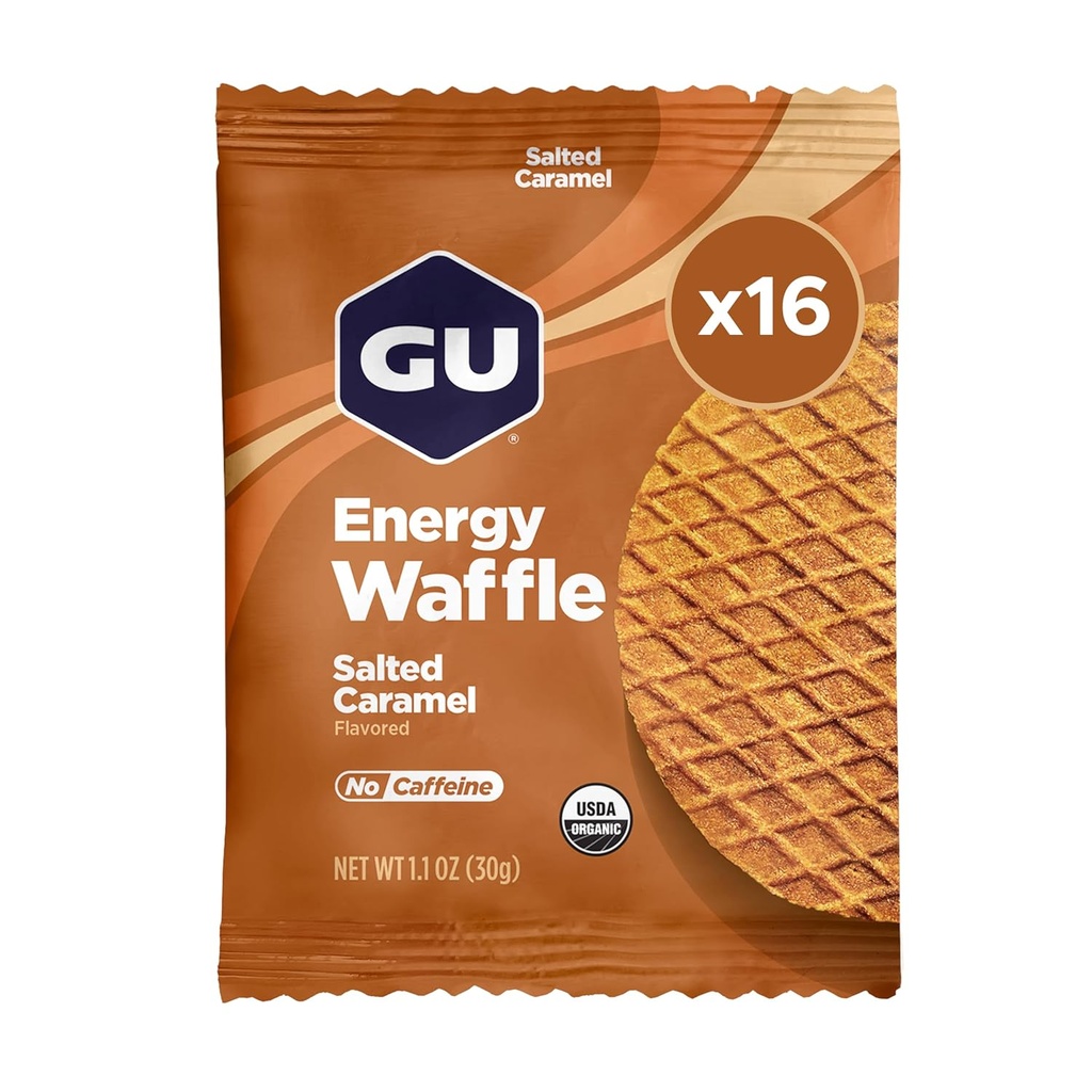 GU Energy Strooplatbel Salty je karamel sportovní nutriční waffle, Caffeine- Free, a Kosher mléčné výrobky, On- theGone energie pro jakékoliv cvičení, 16 Počet