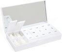 PORT X POLISH Designer Weekly Pill Box Organizátor (AM / PM 2X Daily, Crisp White)
