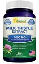 aSquared Nutrition Milk Thistle Dodatek 1000mg-200 Kapsle, Max síla 4X Koncentrovaný extrakt 4: 1 Mléko Thistle Seed Powder Herb Pills, 1000 mg Silymarin Extract pro podporu jater, Čistota, Detox
