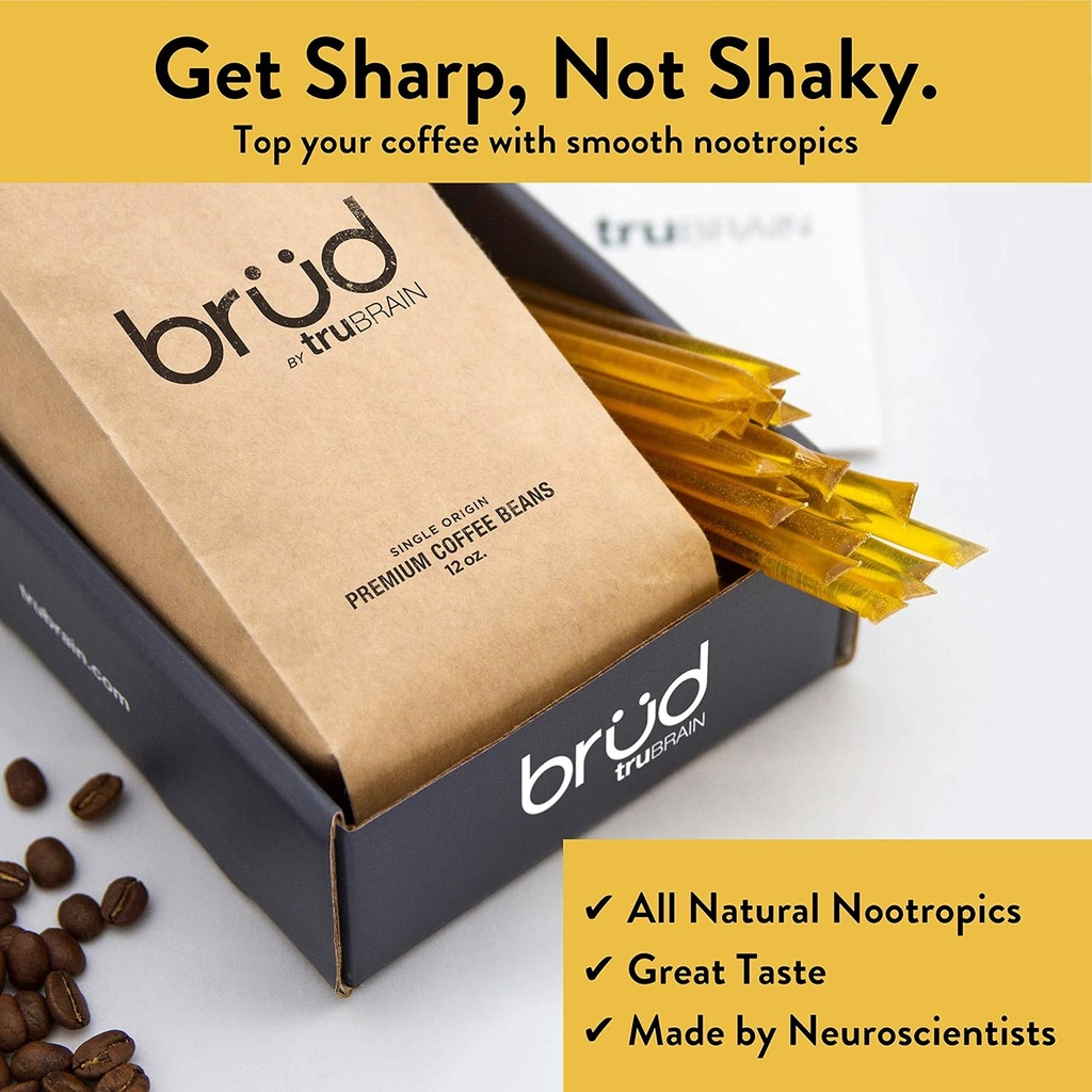 TruBrain Nootropic Coffee Enhancer - Focus, Energy, Clarity. Rychlé absorbování nootropické 124; Mozkové zesilovače 124; Zlepšit paměť 124; zastavit prokrastinace