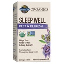 Zahrada života Organics Sleep Well Rest & Refresh 30 Tablet, Lemon Balm, Green Tea Extract L-Theanine, Valerian Root, Heřmánek, Probiotics-Organic Non-GMO Vegan gluten zdarma Bylinný dodatek