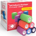 Vždy připraven první pomoc vlastní adhezivní soudržné obvazy 3 "x 5 Yards - 24 Počet, Rainbow Barvy