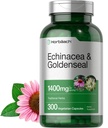 Horbäach Echinacea Goldenseal Kapsle 124; 1400mg Dubrovníku 124; 300 Počet 124; Vegetarian, Non- GMO, gluten zdarma Extract Dodatek