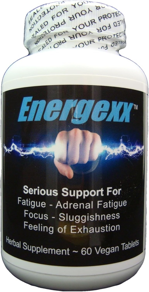 Energexx - Vážná podpora nadledvin / Únava, Focus, Sluggishness, Energy Booster s Ginger, Ashwagandha a Rhodiola Rosea. pro muže a ženy.
