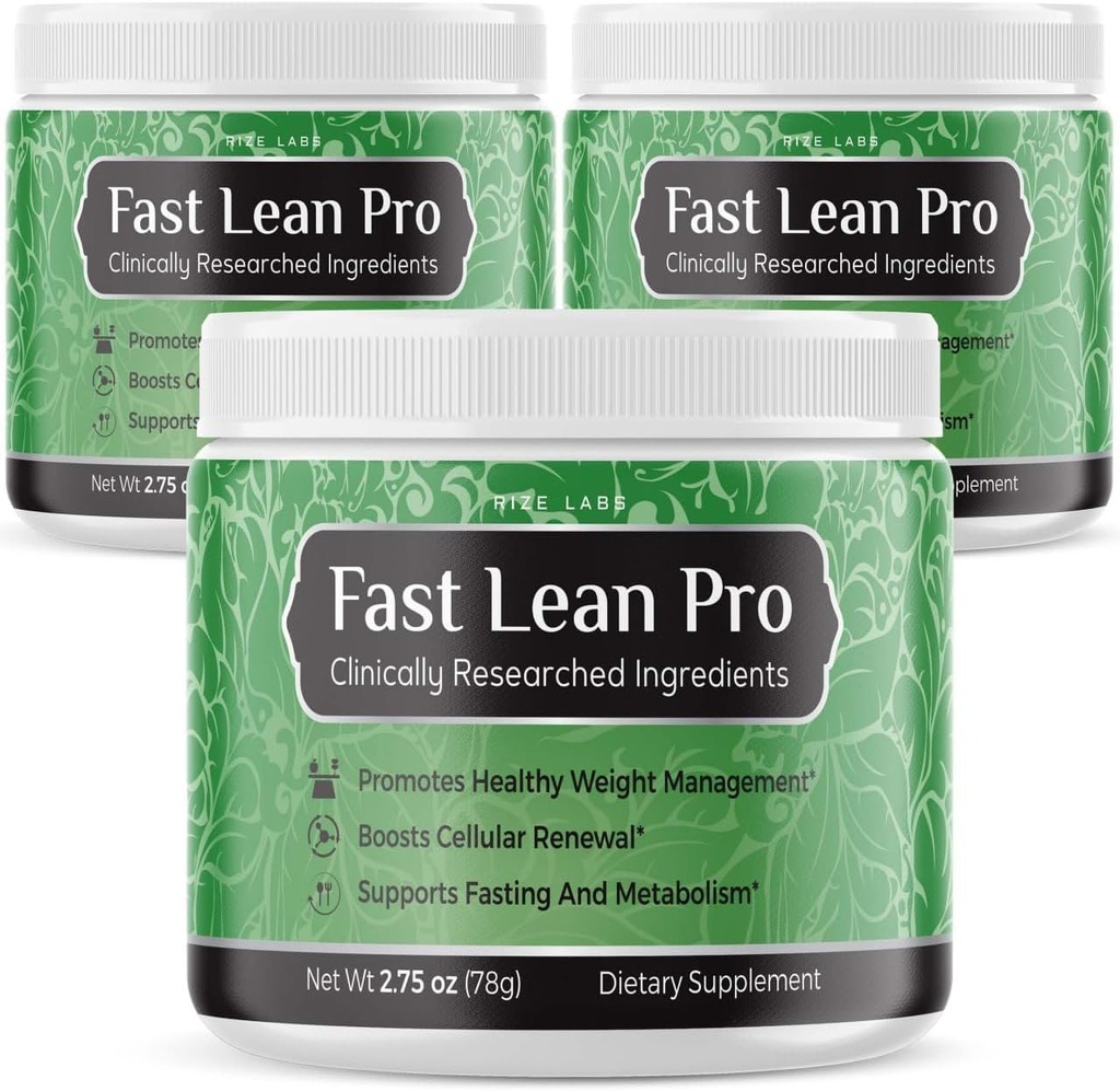 rize laboratoře Fast Lean Pro, Oficiální Fast Lean Pro Advanced Formule Dodatek Recenze, FastLeanPro Hydration BCAA Drink Kapsle v jar, Snadno Scoop a chutná skvěle (90 Servings) (Balení 3)